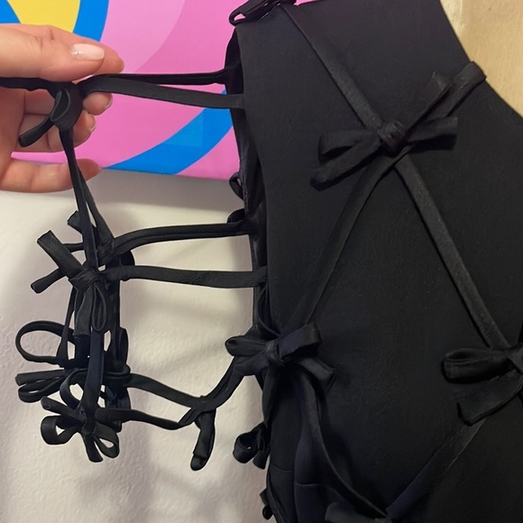 Moschino Black Satin Bows Short Sleeve Dress - Picture 4 of 12